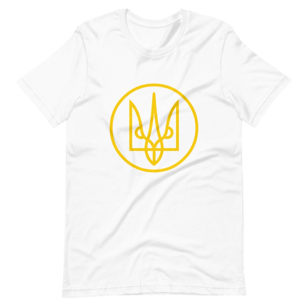Yellow Tryzub Outline - Adult TShirt - Saint Javelin