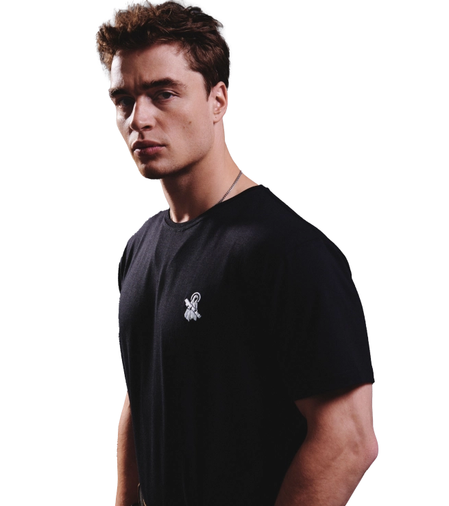 Nazar in a black t-shirt