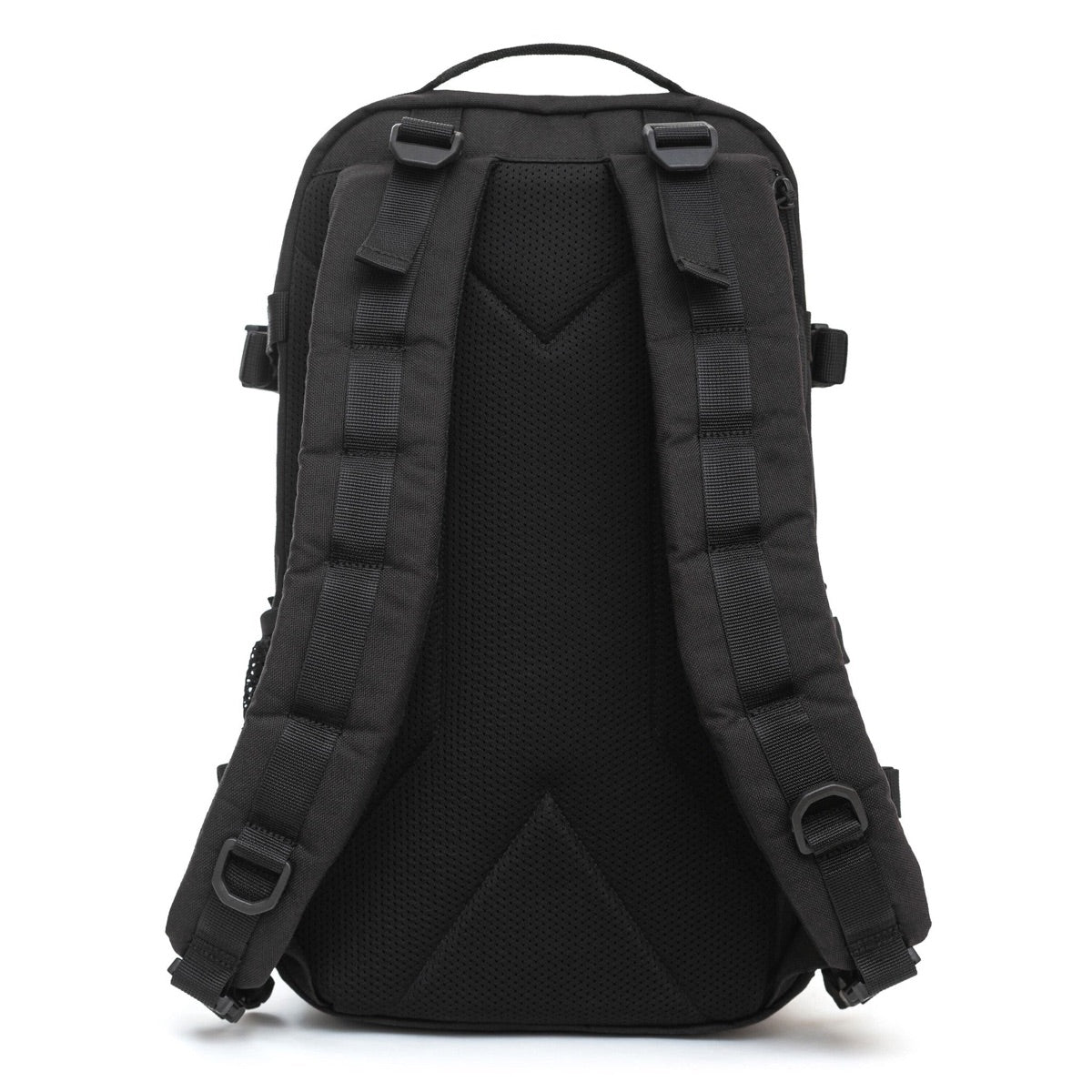 Black backpack padded harness, back view