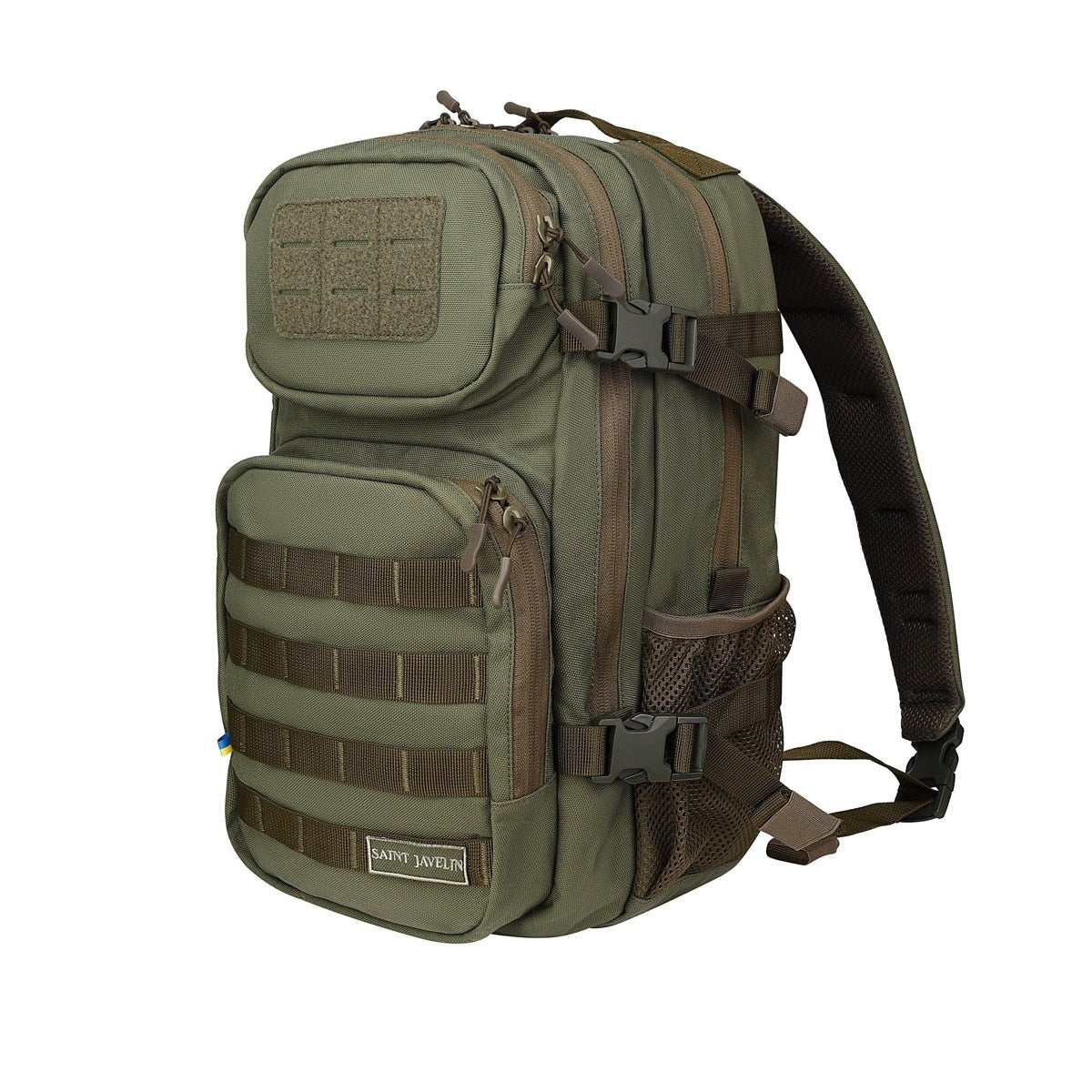 EDC Mission Backpack in Ranger Olive, front three-quarter